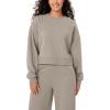 imageODODOS Womens Fleece Lined Oversized Cropped Sweatshirts Long Sleeve Crew Neck Pullover Crop TopMushroom
