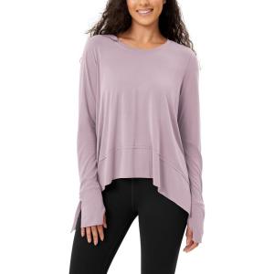 imageODODOS Long Sleeve Tee for Women with Thumb Hole Modal Soft Athletic Gym Workout Tops Yoga ShirtsLavenderwashed