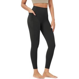 imageODODOS ODLIFT 20 Compression Leggings with Pockets for Women 25quot High Waist 78 Workout Running Yoga PantsOnyx Black