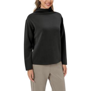 imageODODOS Womens Modal Soft Mock Neck Pullover Long Sleeve SweatShirts Relaxed Casual TopsBlack