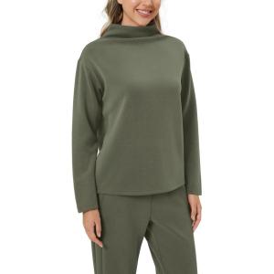 imageODODOS Womens Modal Soft Mock Neck Pullover Long Sleeve SweatShirts Relaxed Casual TopsDark Sage