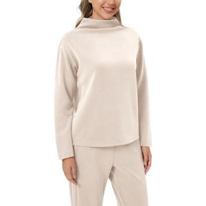 imageODODOS Womens Modal Soft Mock Neck Pullover Long Sleeve SweatShirts Relaxed Casual TopsIvory