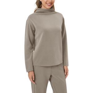 imageODODOS Womens Modal Soft Mock Neck Pullover Long Sleeve SweatShirts Relaxed Casual TopsKhaki