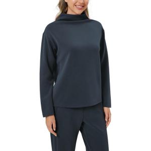 imageODODOS Womens Modal Soft Mock Neck Pullover Long Sleeve SweatShirts Relaxed Casual TopsNavy