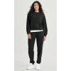 imageODODOS Cargo Jogger Pants for Women Purevibe Cotton Mid Waist Track Cuff Lounge Sweatpant with PocketsBlack