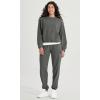 imageODODOS Cargo Jogger Pants for Women Purevibe Cotton Mid Waist Track Cuff Lounge Sweatpant with PocketsCharcoal