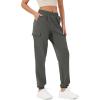 imageODODOS Cargo Jogger Pants for Women Purevibe Cotton Mid Waist Track Cuff Lounge Sweatpant with PocketsCharcoal