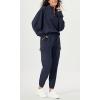 imageODODOS Cargo Jogger Pants for Women Purevibe Cotton Mid Waist Track Cuff Lounge Sweatpant with PocketsDeep Navy
