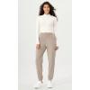 imageODODOS Cargo Jogger Pants for Women Purevibe Cotton Mid Waist Track Cuff Lounge Sweatpant with PocketsPlaza Taupe