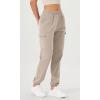 imageODODOS Cargo Jogger Pants for Women Purevibe Cotton Mid Waist Track Cuff Lounge Sweatpant with PocketsPlaza Taupe
