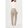 imageODODOS Cargo Jogger Pants for Women Purevibe Cotton Mid Waist Track Cuff Lounge Sweatpant with PocketsPlaza Taupe
