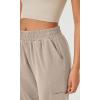 imageODODOS Cargo Jogger Pants for Women Purevibe Cotton Mid Waist Track Cuff Lounge Sweatpant with PocketsPlaza Taupe
