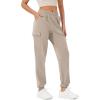 imageODODOS Cargo Jogger Pants for Women Purevibe Cotton Mid Waist Track Cuff Lounge Sweatpant with PocketsPlaza Taupe
