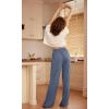 imageODODOS Drapey Soft Wide Leg Pants for Women High Waist Casual Relaxed Lounge Pants with Pockets29 InseamBijou Blue