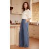 imageODODOS Drapey Soft Wide Leg Pants for Women High Waist Casual Relaxed Lounge Pants with Pockets29 InseamBijou Blue