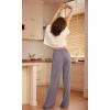 imageODODOS Drapey Soft Wide Leg Pants for Women High Waist Casual Relaxed Lounge Pants with Pockets29 InseamTaro Purple
