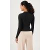 imageODODOS Lightweight Soft Long Sleeve Tee for Women Crew Neck Tops Slim Fit TShirtsBlack