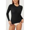 imageODODOS Lightweight Soft Long Sleeve Tee for Women Crew Neck Tops Slim Fit TShirtsBlack