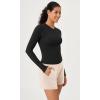 imageODODOS Lightweight Soft Long Sleeve Tee for Women Crew Neck Tops Slim Fit TShirtsBlack