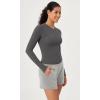 imageODODOS Lightweight Soft Long Sleeve Tee for Women Crew Neck Tops Slim Fit TShirtsCharcoal