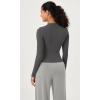 imageODODOS Lightweight Soft Long Sleeve Tee for Women Crew Neck Tops Slim Fit TShirtsCharcoal