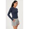 imageODODOS Lightweight Soft Long Sleeve Tee for Women Crew Neck Tops Slim Fit TShirtsNavy