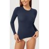 imageODODOS Lightweight Soft Long Sleeve Tee for Women Crew Neck Tops Slim Fit TShirtsNavy