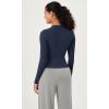 imageODODOS Lightweight Soft Long Sleeve Tee for Women Crew Neck Tops Slim Fit TShirtsNavy