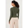 imageODODOS Lightweight Soft Long Sleeve Tee for Women Crew Neck Tops Slim Fit TShirtsOlive Green
