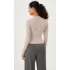 imageODODOS Lightweight Soft Long Sleeve Tee for Women Crew Neck Tops Slim Fit TShirtsStone