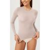 imageODODOS Lightweight Soft Long Sleeve Tee for Women Crew Neck Tops Slim Fit TShirtsStone