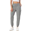 imageODODOS Cargo Jogger Pants for Women Purevibe Cotton Mid Waist Track Cuff Lounge Sweatpant with PocketsHeather Charcoal
