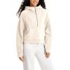 imageODODOS HalfZip Hoodies for Women Fleece Lined Cropped Sweatshirts Pullover Long Sleeve Sweater Thumb HoleCreamhalf Zip