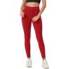 imageODODOS Womens Drawstring Tie Daily Leggings 25quot  28quot High Waist Workout Yoga PantsRed