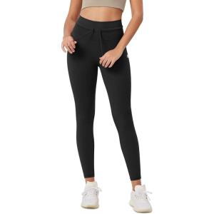 imageODODOS Womens Drawstring Tie Daily Leggings 25quot  28quot High Waist Workout Yoga PantsOnyx Black