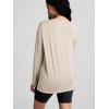 imageODODOS Womens PeachSoft Boat Neck Long Sleeve Shirts Side Slit Relaxed Fit Casual Yoga TopsBeige