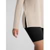 imageODODOS Womens PeachSoft Boat Neck Long Sleeve Shirts Side Slit Relaxed Fit Casual Yoga TopsBeige