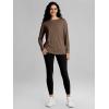 imageODODOS Womens PeachSoft Boat Neck Long Sleeve Shirts Side Slit Relaxed Fit Casual Yoga TopsNutria