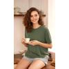 imageODODOS Modal Soft Short Sleeve Shirts for Women Crew Neck Yoga Tee Casual Workout TopsArmy Green