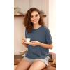 imageODODOS Modal Soft Short Sleeve Shirts for Women Crew Neck Yoga Tee Casual Workout TopsDark Blue