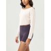 imageODODOS Womens PeachSoft All Day Boat Neck Cropped TShirts VWaist Comfort Long Sleeve TopsWhite