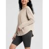 imageODODOS Womens PeachSoft HollowBack Long Sleeve Shirt with Thumb Holes Yoga ampamp Lounge TopBeige