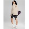imageODODOS Womens PeachSoft HollowBack Long Sleeve Shirt with Thumb Holes Yoga ampamp Lounge TopBeige