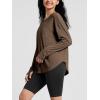 imageODODOS Womens PeachSoft HollowBack Long Sleeve Shirt with Thumb Holes Yoga ampamp Lounge TopNutria