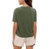 imageODODOS Modal Soft Short Sleeve Shirts for Women Crew Neck Yoga Tee Casual Workout TopsArmy Green