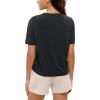 imageODODOS Modal Soft Short Sleeve Shirts for Women Crew Neck Yoga Tee Casual Workout TopsBlack
