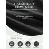 imageODODOS Womens Cozy French Terry Long Sleeve Shirt Crew Neck Curved Hem Soft ampamp Breathable Casual PulloverBlack