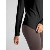 imageODODOS Womens Cozy French Terry Long Sleeve Shirt Crew Neck Curved Hem Soft ampamp Breathable Casual PulloverBlack
