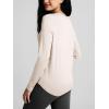 imageODODOS Womens Cozy French Terry Long Sleeve Shirt Crew Neck Curved Hem Soft ampamp Breathable Casual PulloverVanilla Ice