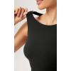 imageODODOS Double Layer High Neck Crop Tank for Women Cloud Feeling Sleeveless Casual Yoga Cropped TopsBlack